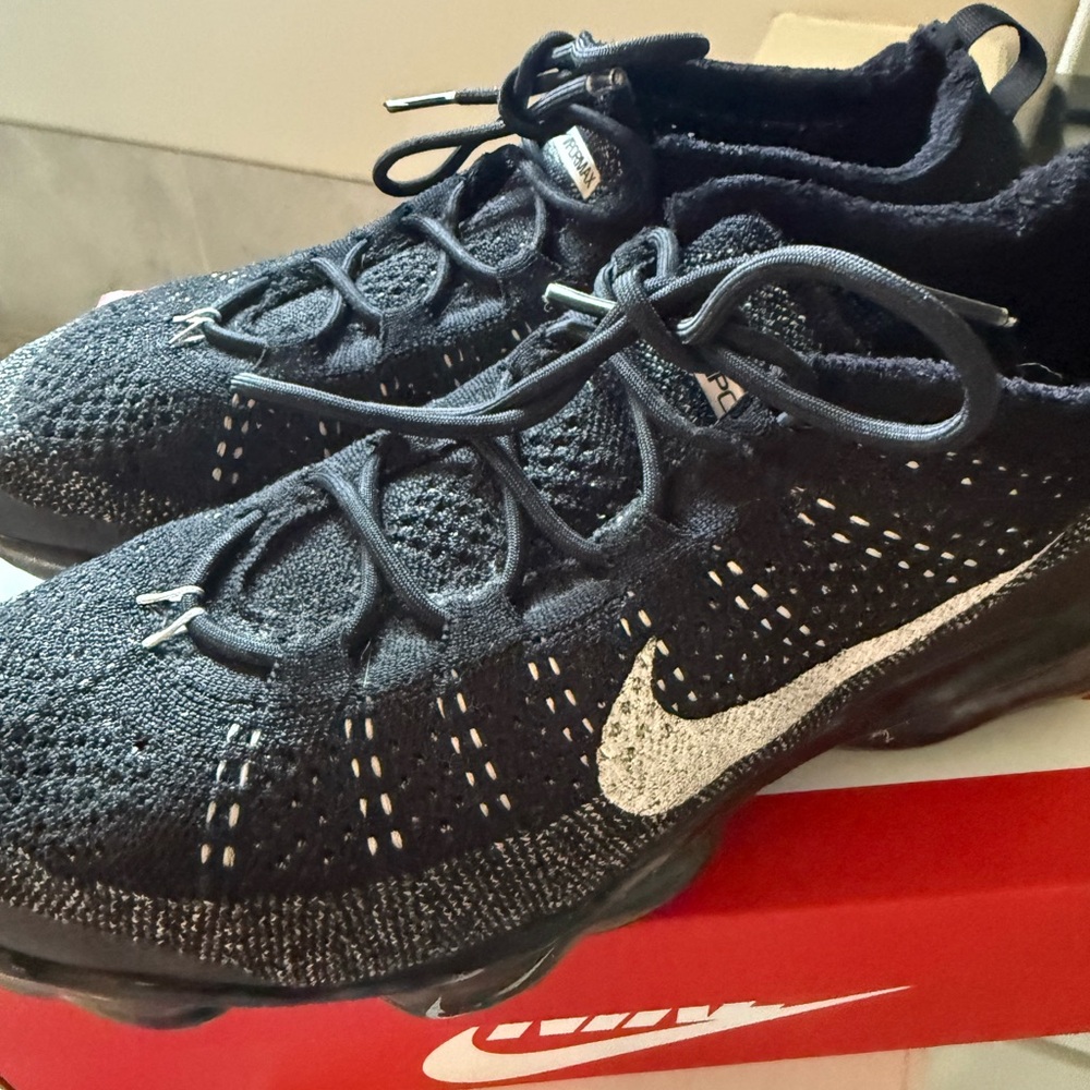 Nike Black and White VaporMax Athletic Shoes